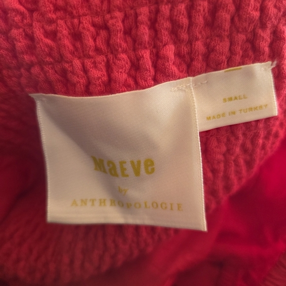 Anthropologie Maeve Puff Sleeve Sweetheart Feminine Casual Mini Dress Red Size S - Picture 15 of 16